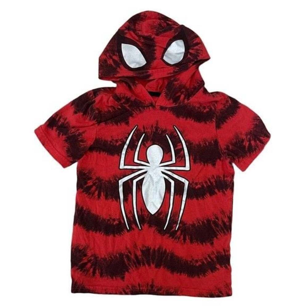 Boys Hooded Spider-Man T-Shirt Size 7